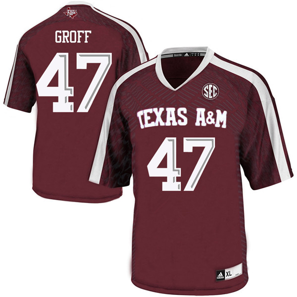 Men #47 Jacob Groff Texas Aggies College Football Jerseys Sale-Maroon